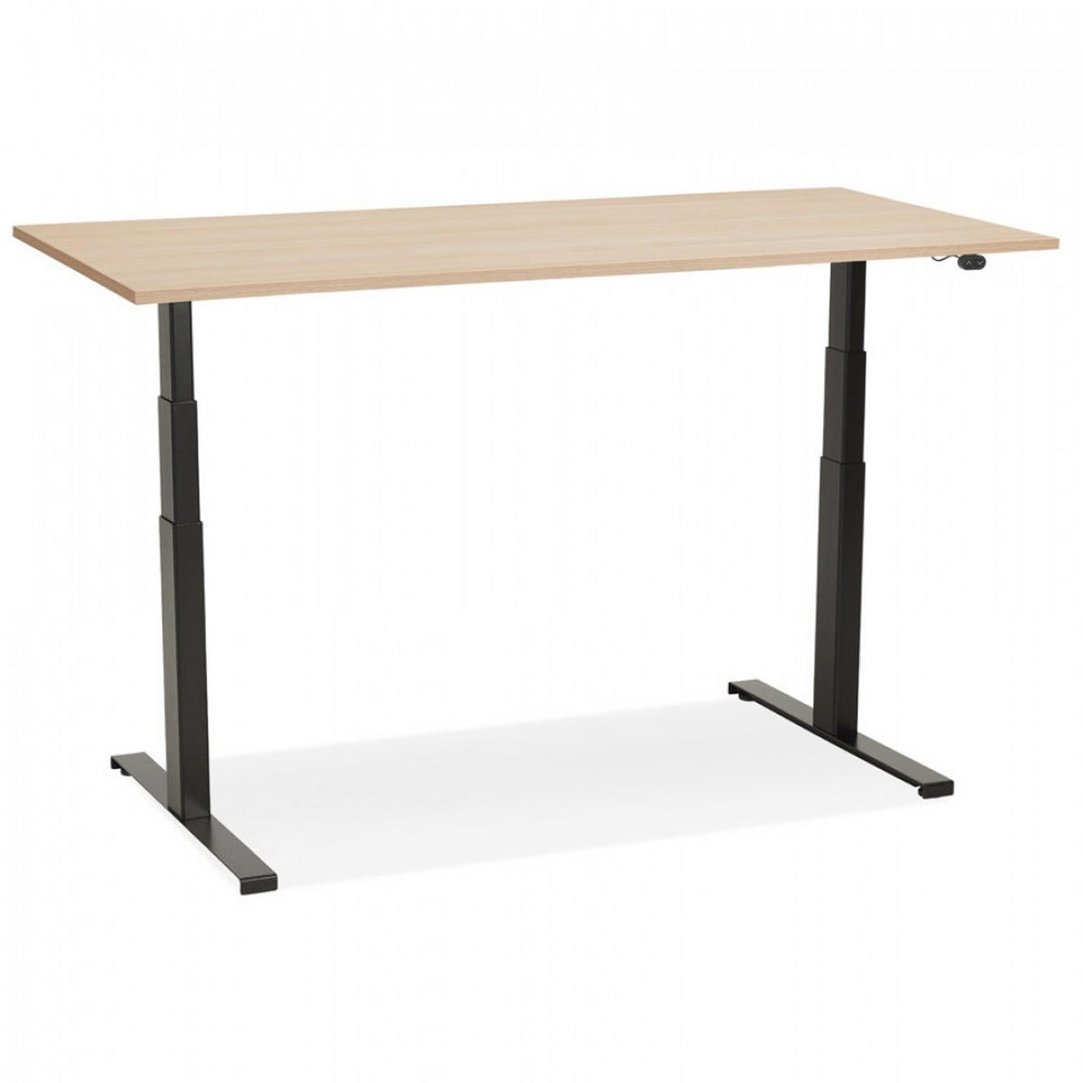 SCHREIBTISCH Beige 140x70x127 cm - Beige/Schwarz, Holz/Metall (140/70/127cm) - AlterEgo