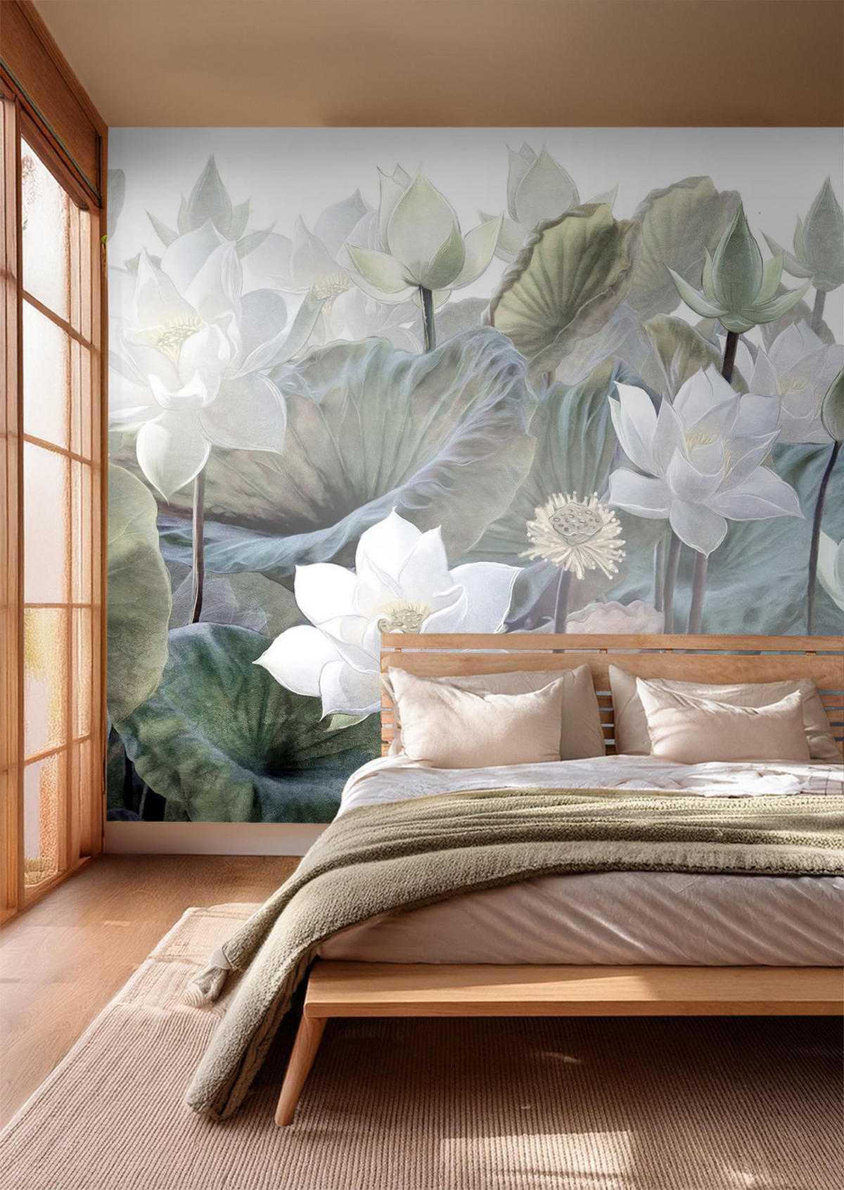 FOTOTAPETE tropische Blätter und Blüten 375 x 270 cm - Grün, Papier (375/270cm) - Sanders & Sanders