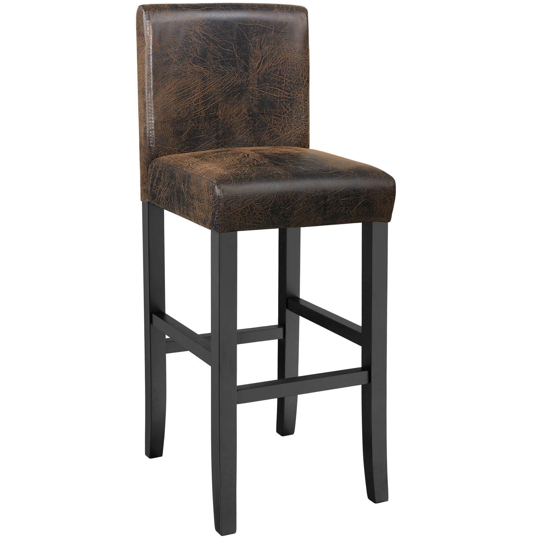 BARHOCKER ,Sitzhöhe 76 cm,antikbraun - Anthrazit/Braun, Holz (40/107/41cm) - tectake