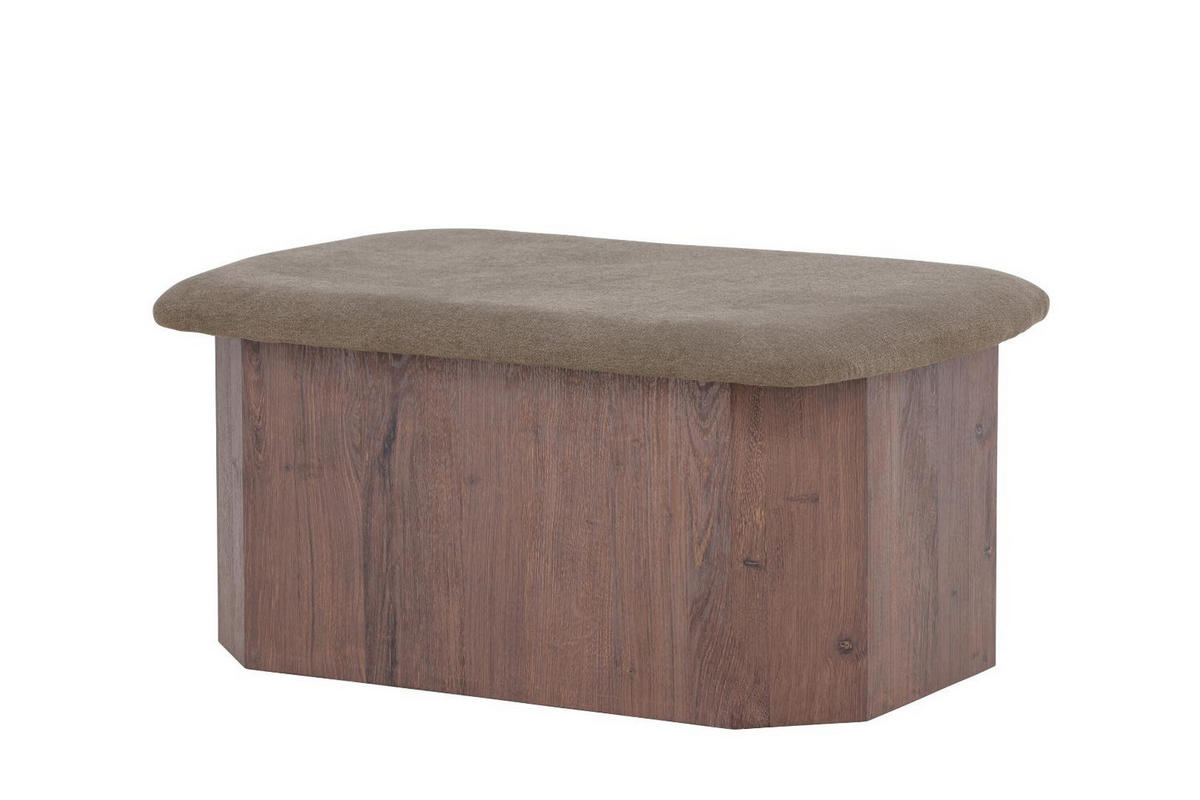 POUF, Todd, Mocca, Holzwerkstoff / MDF / Polyester / Leinen, 88 x 59 x 42 cm - Mokka, Holzwerkstoff/Textil (88/42/59cm) - ebuy24