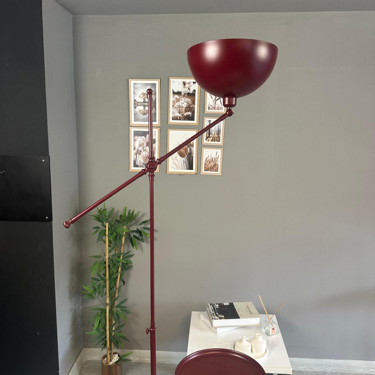 STEHLAMPE Raxon 165 Cm - Bordeaux, Metall (30/30/165cm) - Bamyum