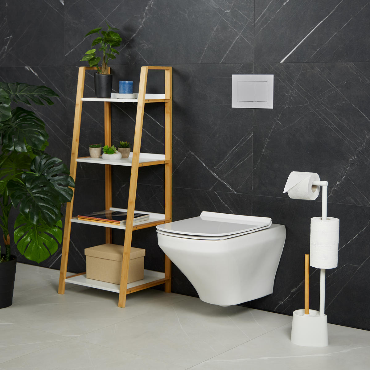 WC-GARNITUR - Multicolor, Holz/Kunststoff (16/66.5/11cm) - Relaxdays