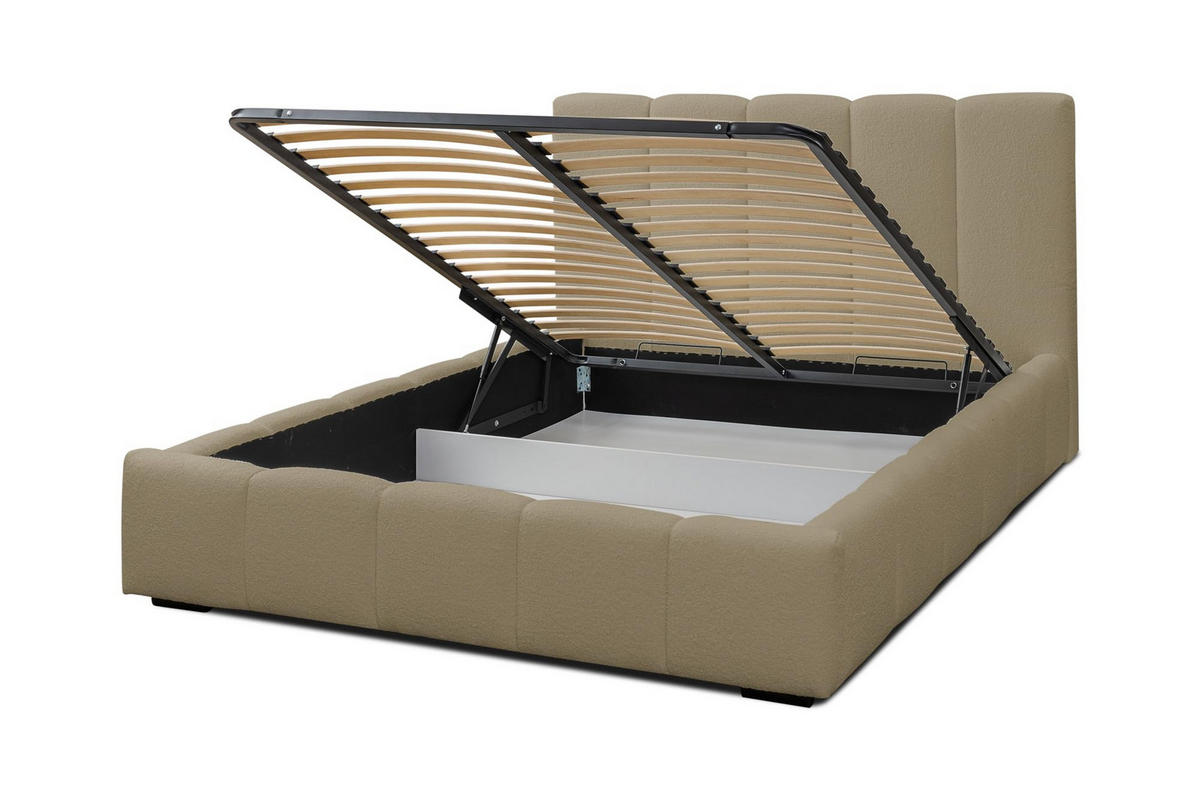 POLSTERBETT MARCO mit Bettkasten Boucle (Braun, 180 x 200 cm) - Braun, Holzwerkstoff (180/200cm) - VENASI MÖBEL