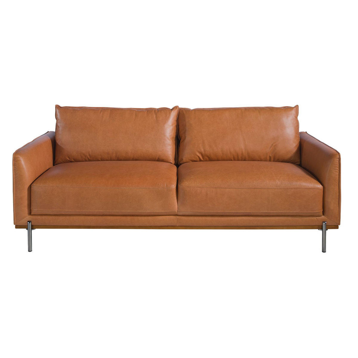 SOFA 3-Sitzer-Sofa aus braunem Leder 210/88/83 cm - Dunkelgrau/Braun, Leder (210/83/88cm) - ANGEL CERDA