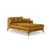 CHAISELONGUE rechts Mamaia aus Samt gelb - Gelb, Textil (102/75/185cm) - Micadoni