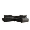ECKSOFA APOLLO,mit Schlaffunktion und Bettkasten, Farbe: Schwarz, Kunstleder, Ottomane Rechts - Schwarz, Textil (255/255cm) - O-Sofa
