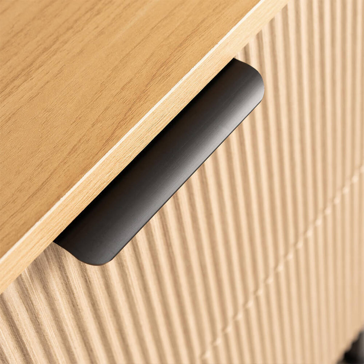 NACHTTISCH NYLA - Natur/Schwarz - Schwarz/Naturfarben, Holz (45/61/39cm) - Home Deluxe