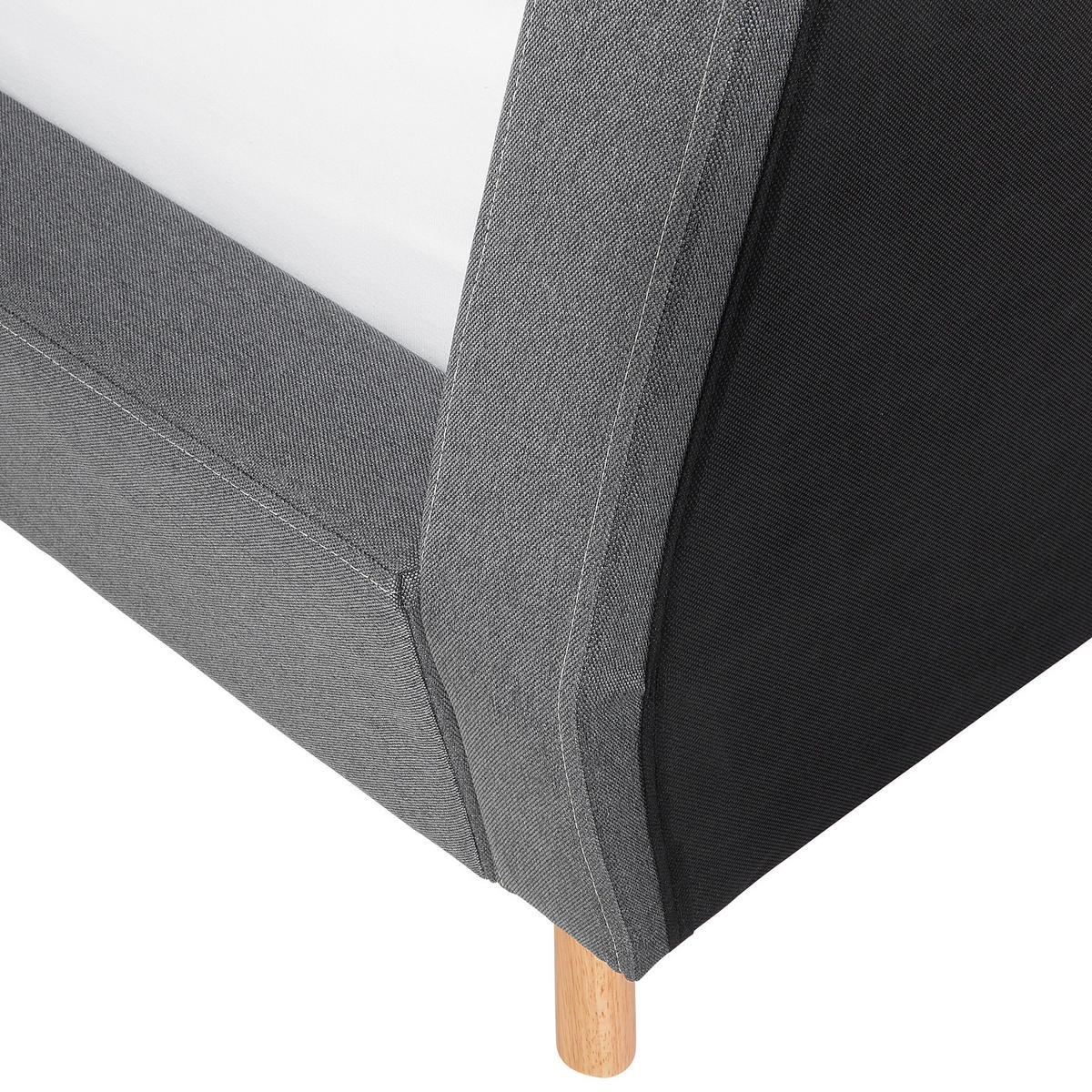 POLSTERBETT mit Lattenrost 180x200 cm Grau Vienne - Dunkelgrau, Textil (180/200cm) - Beliani