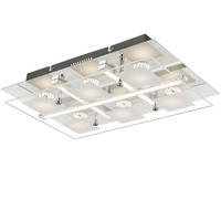 LED DECKENLEUCHTE Metall Weiß - Weiß, Glas (38/24/7cm) - Globo Lighting