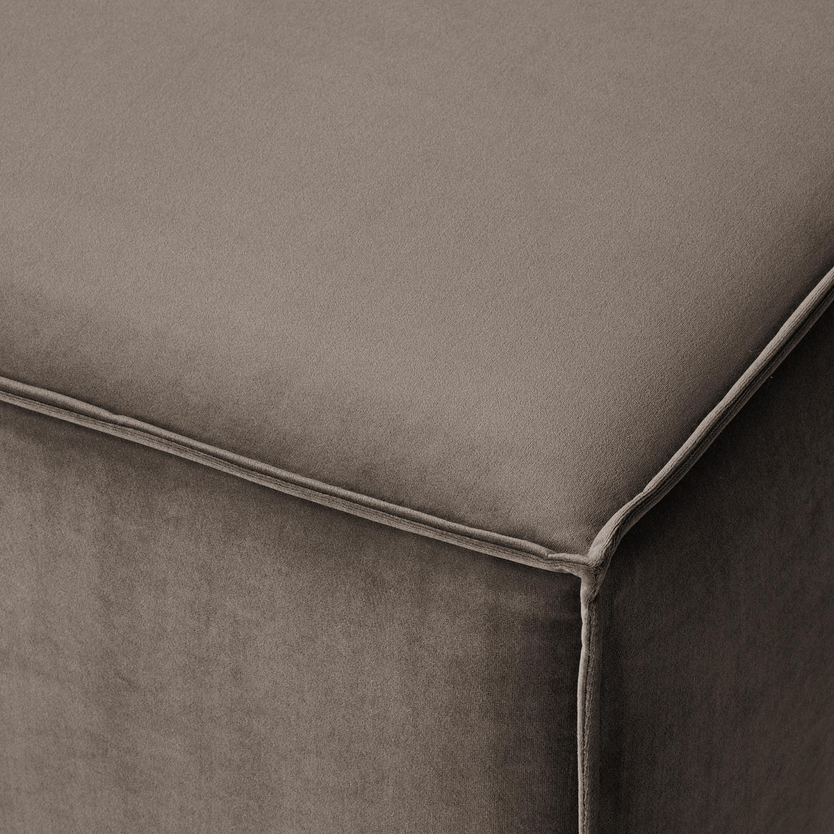 POLSTERHOCKER rechteckig - Taupe/Schwarz, Kunststoff/Textil (97/40/79cm) - home24