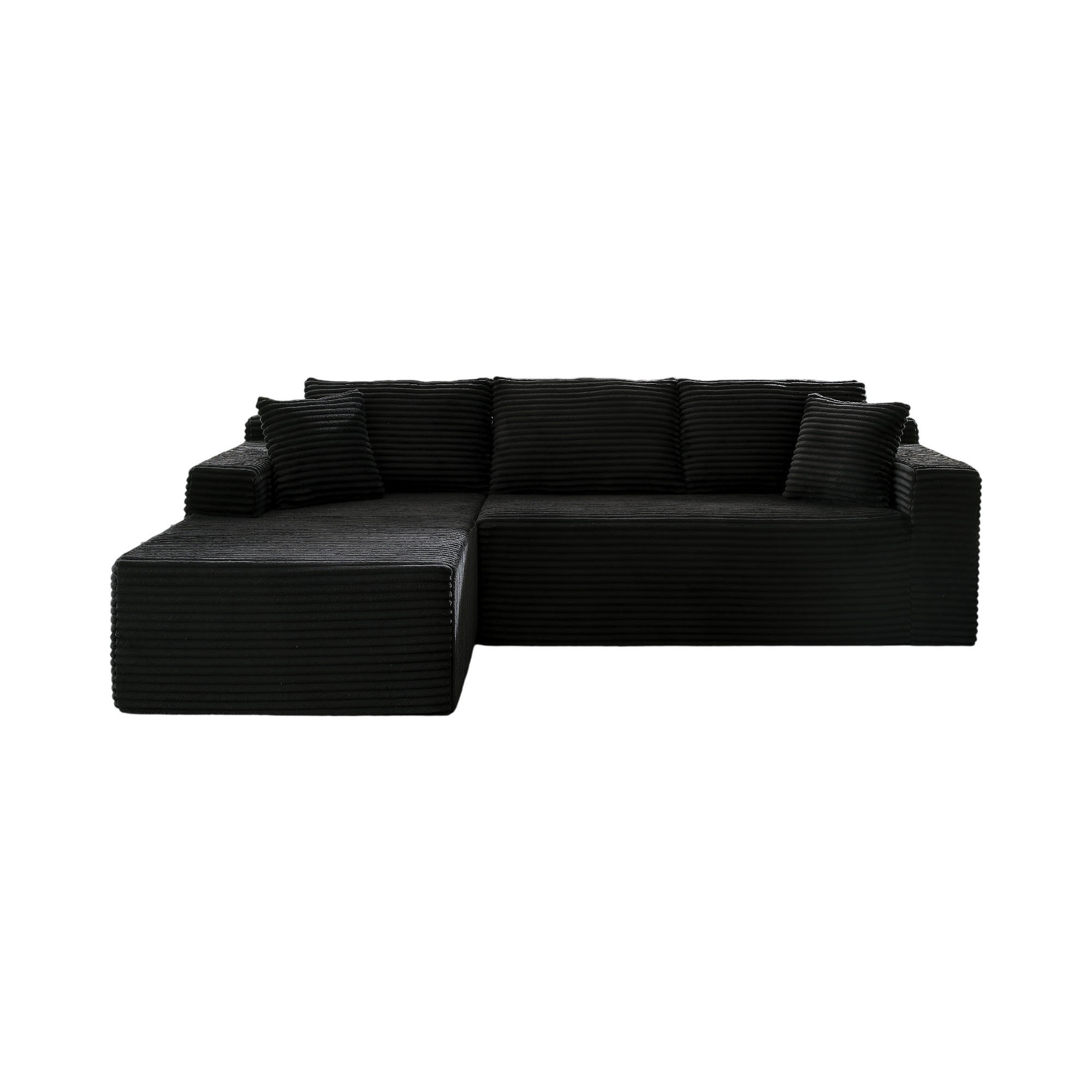 SOFA modular 2-teilig Schwarz - Schwarz, Textil (163/252.5cm) - Meubliv