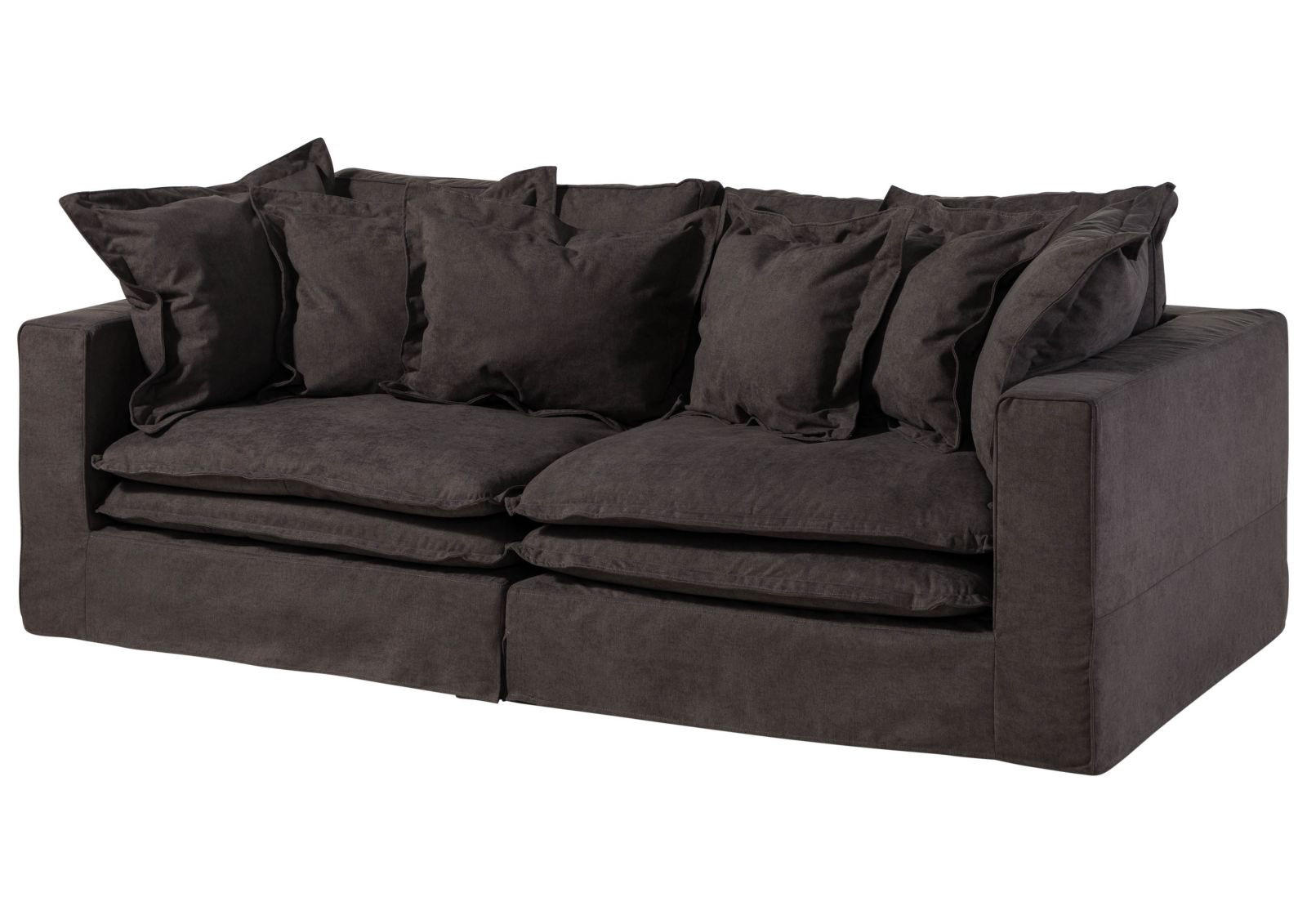 SOFA 2-Sitzer 238x117x90 dunkelgrau SYLT - Grau, Kunststoff (238/90/117cm) - Massivmoebel24