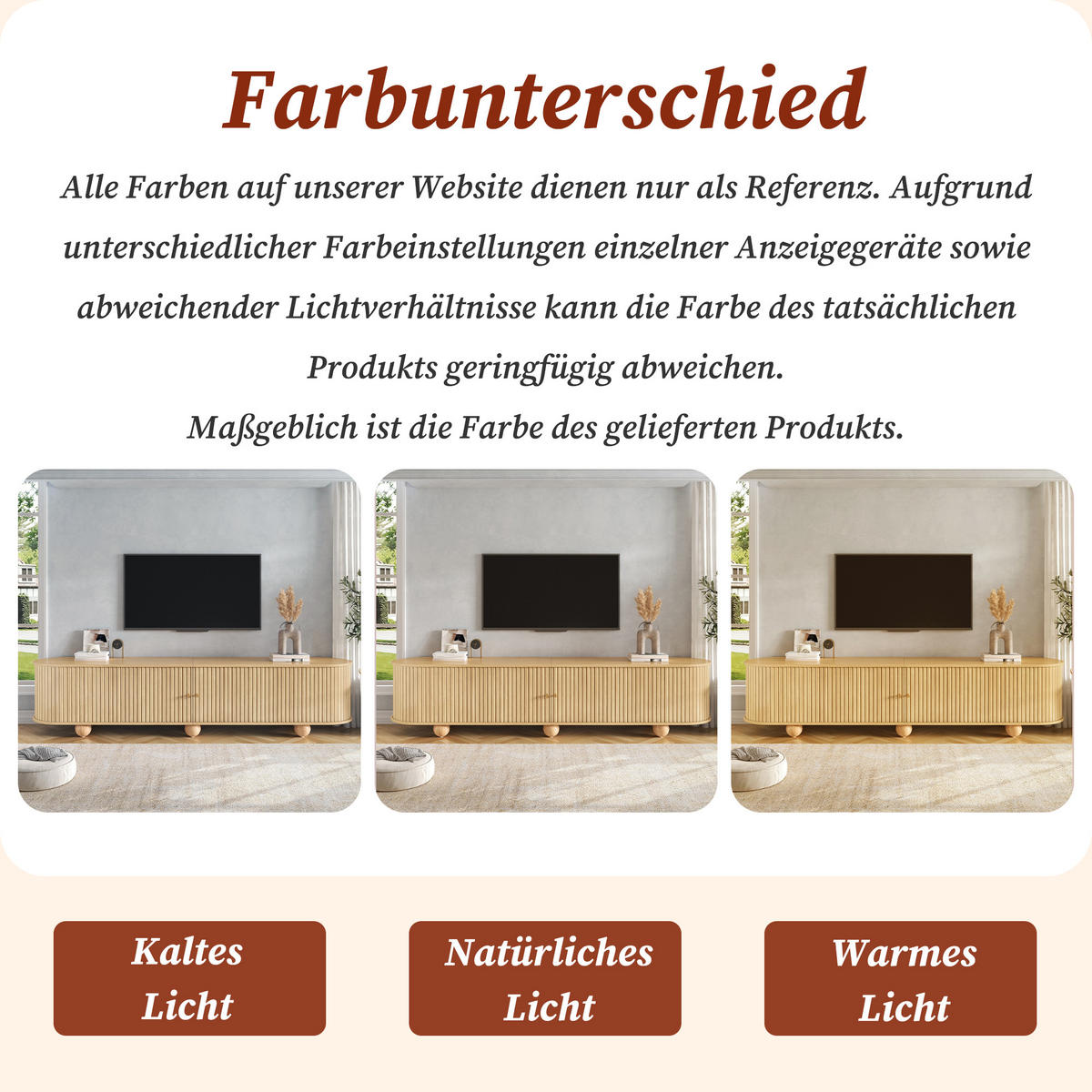 TV-LOWBOARD Rund Rillenoptik Schiebetüren Retro Kugelfüße - Naturfarben, Holzwerkstoff (180/45/35cm) - FLIEKS