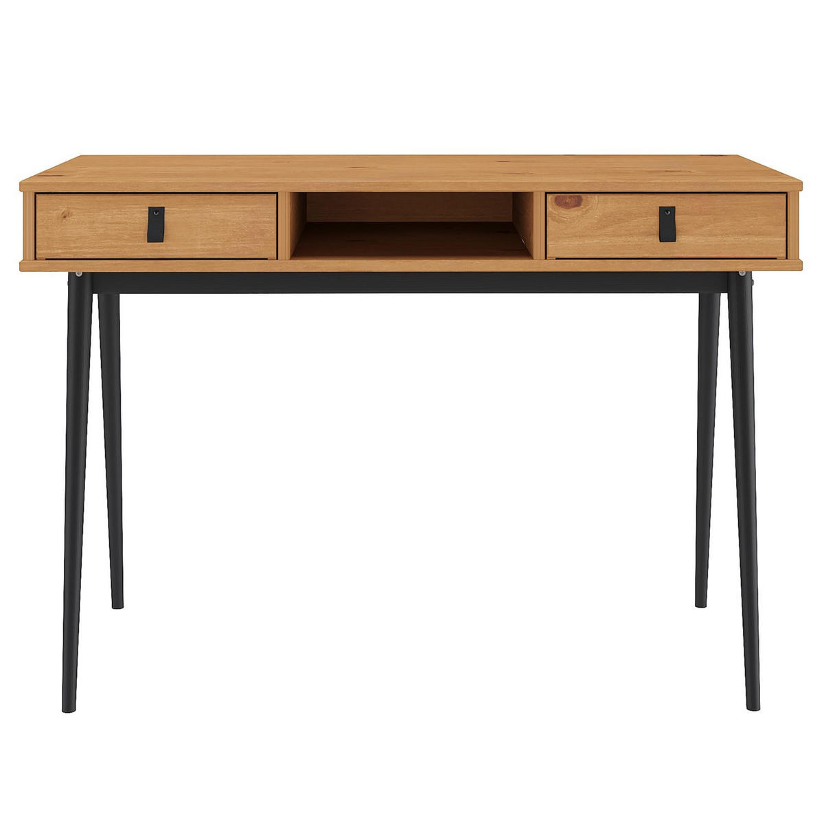 SCHREIBTISCH KIM - Eichefarben/Schwarz, Holz (50/110/76cm) - IDIMEX