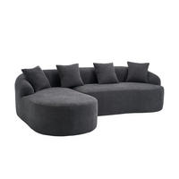 SOFA 3-Sitzer bogenförmig Chenille Dark Grey - Dunkelgrau, Textil (150/243cm) - Meubliv