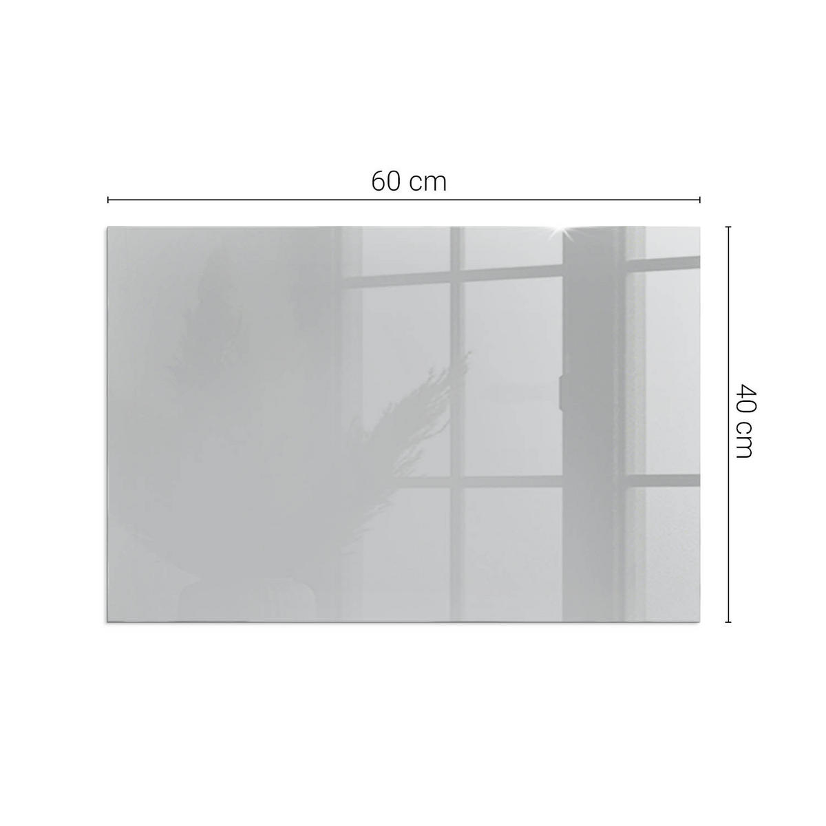 GLASPLATTE für Kamin 60x40 cm - Grau, Glas (60/40/0.4cm) - TULUP
