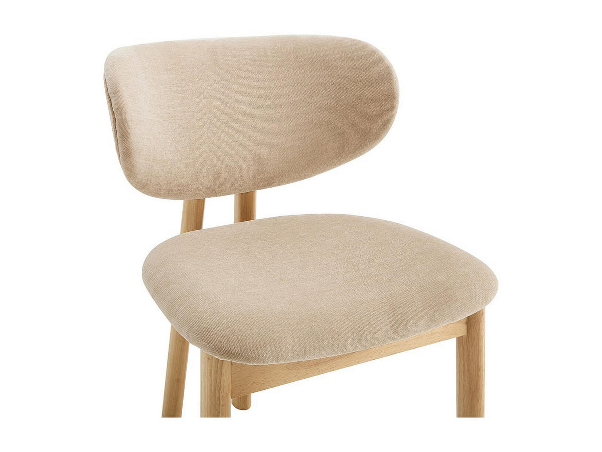 6ER-SET Stühle - Stoff & Kautschukholz - Beige - FALDRA - Beige, Textil (61.5/76/50cm) - Vente-Unique