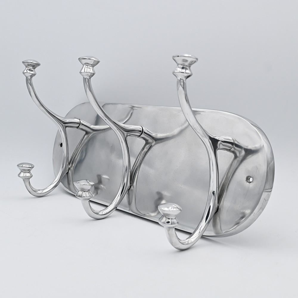 WANDGARDEROBE HOOK 24x14x45 cm, Metall, silber - Silberfarben, Metall (14/24/45cm) - Light & Living