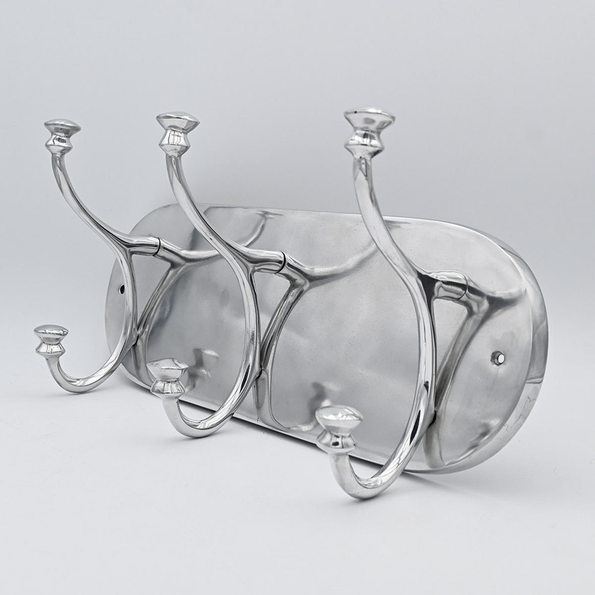 WANDGARDEROBE HOOK 24x14x45 cm, Metall, silber - Silberfarben, Metall (14/24/45cm) - Light & Living