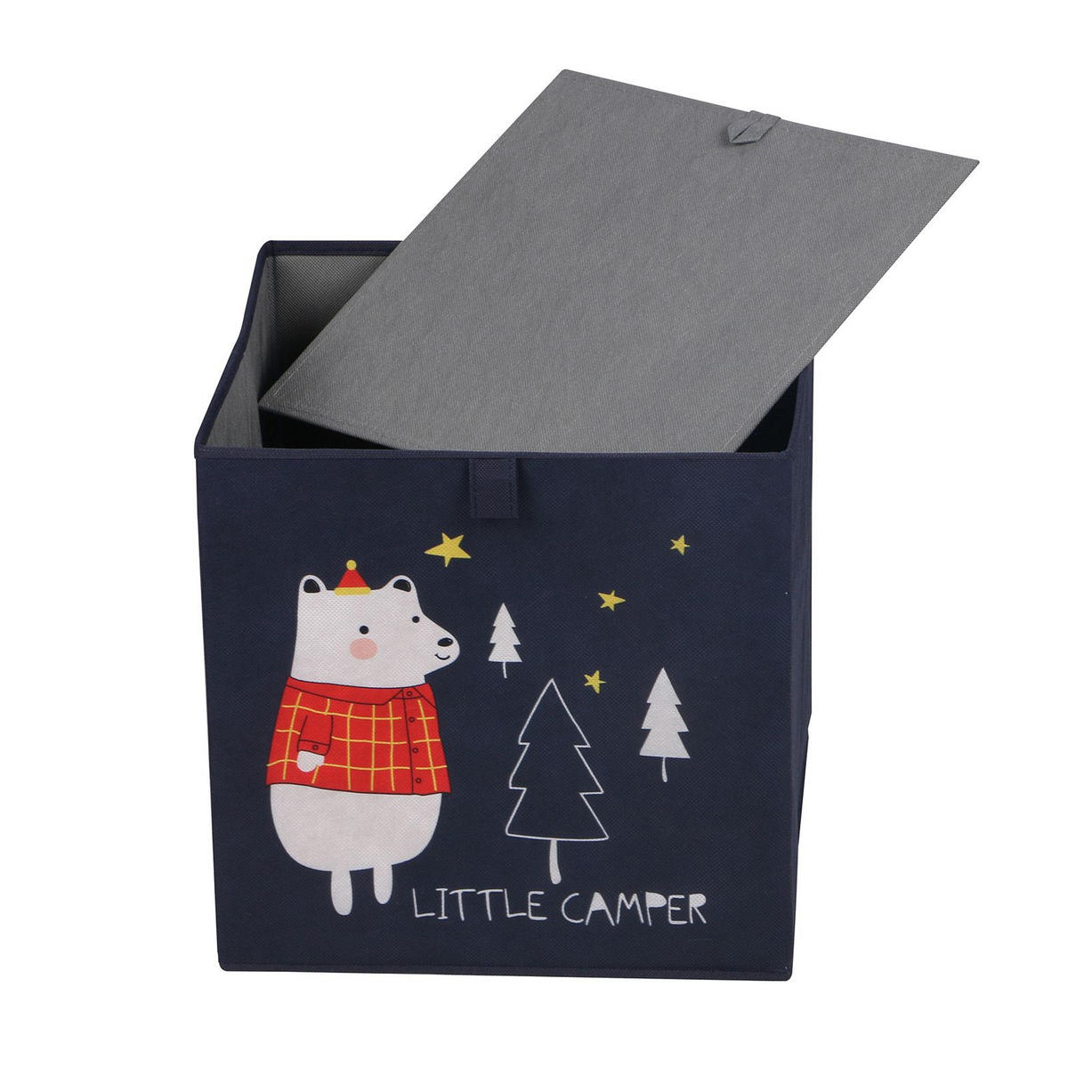 FALTBOX BEAR-2 2ER-SET - Dunkelblau, Textil (32/32/32cm) - IDIMEX