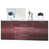 SIDEBOARD Porto Bordeaux Hochglanz - Bordeaux, Holzwerkstoff (166.5/72.5/35cm) - Vladon