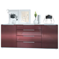 SIDEBOARD Porto Bordeaux Hochglanz - Bordeaux, Holzwerkstoff (166.5/72.5/35cm) - Vladon