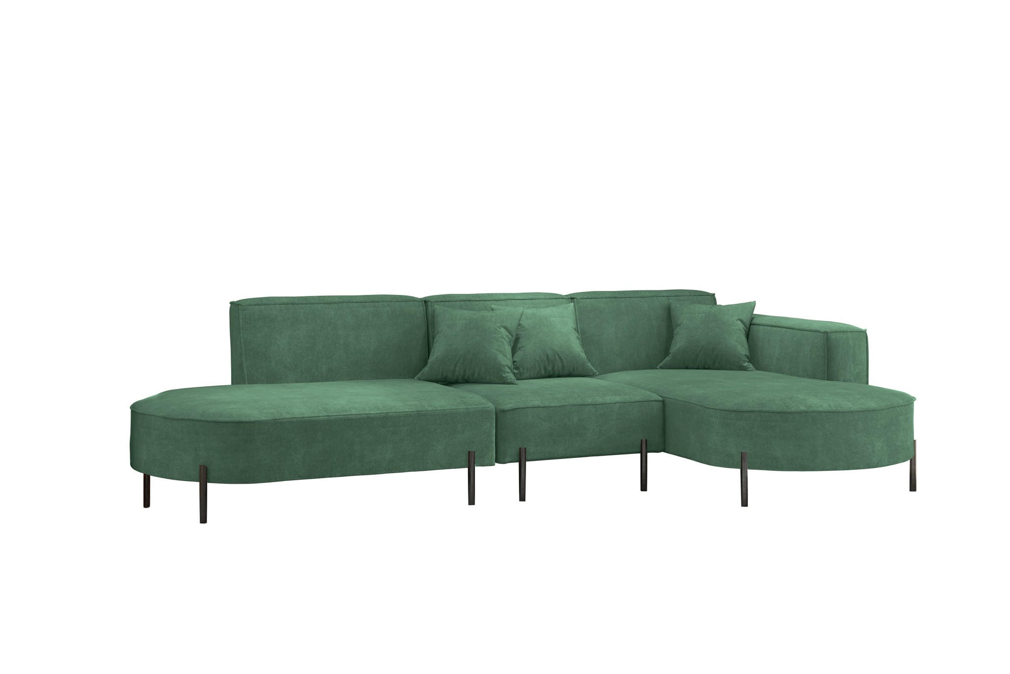 ECKSOFA Valencia - Grün, Holzwerkstoff/Textil (321/165cm) - Fun Möbel