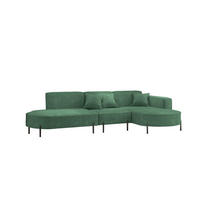 ECKSOFA Valencia - Grün, Holzwerkstoff/Textil (321/165cm) - Fun Möbel