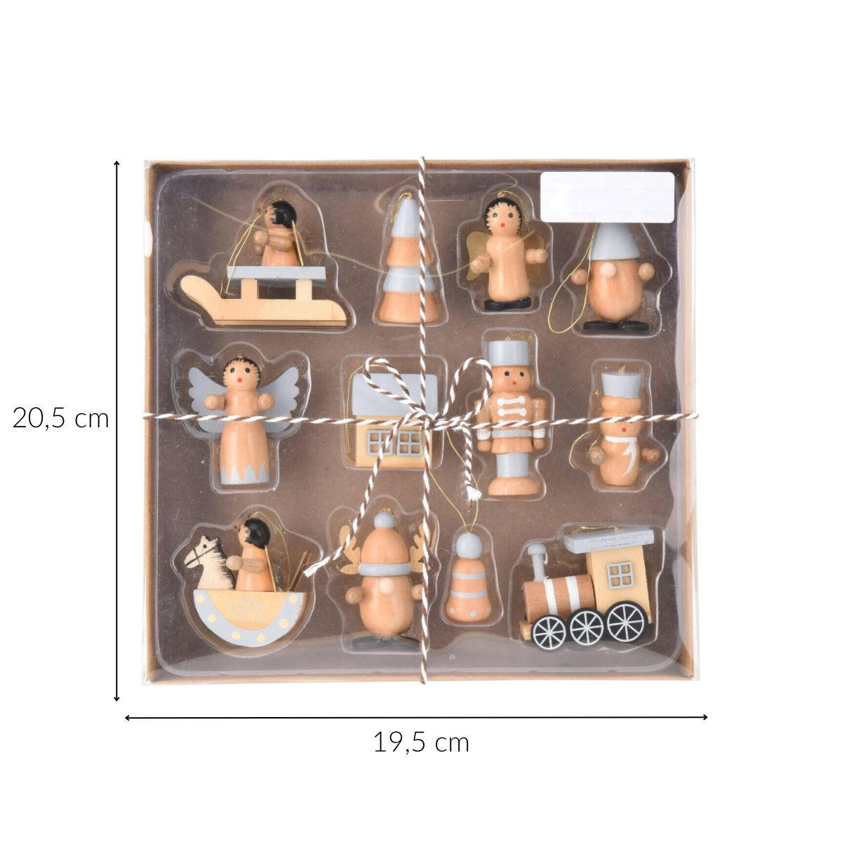WEIHNACHTSBAUMSPIELZEUGE Holz 12er-Set - Braun, Holz (3.2/20.5/19.5cm) - Home Styling Collection