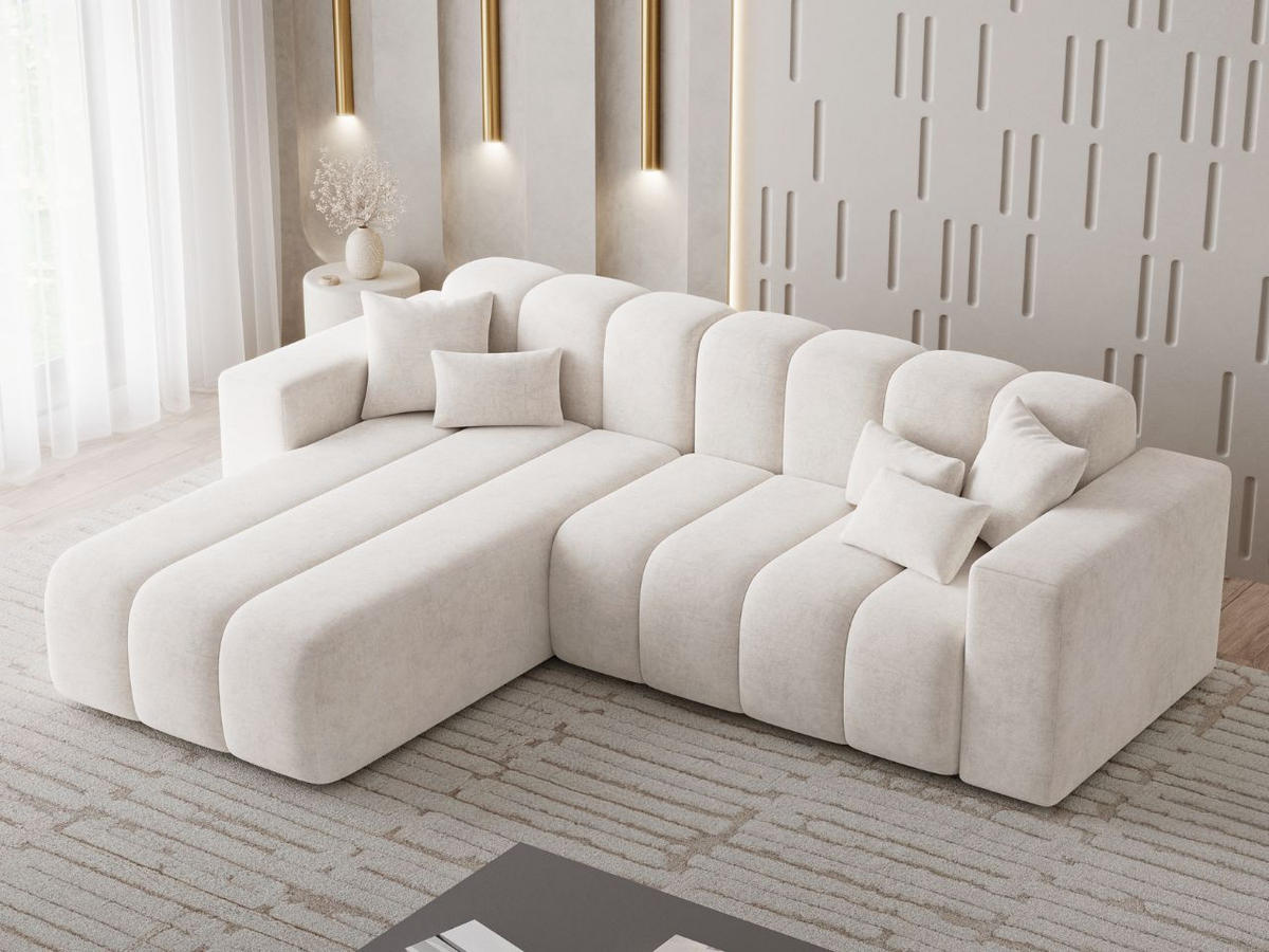 ECKSOFA Nork Creme Links - Creme, Holz/Textil (180/265cm) - Graingold