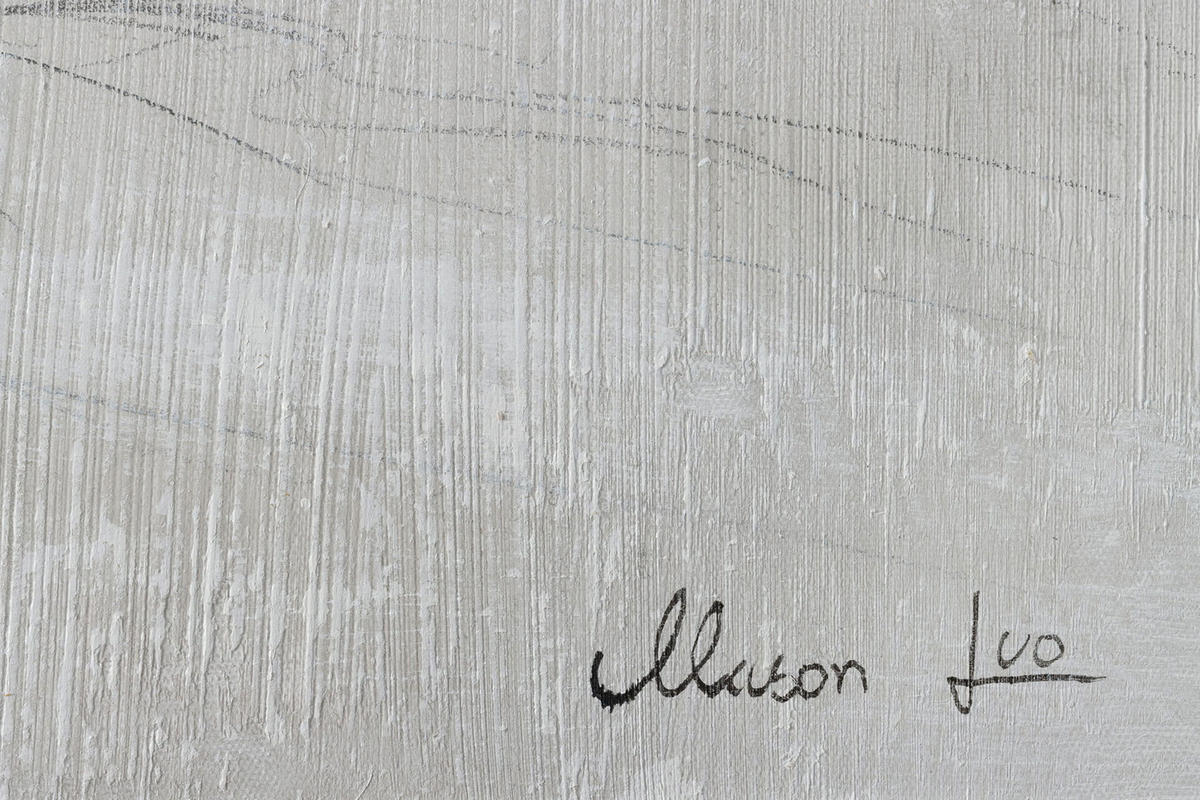 ACRYLBILD HANDGEMALT 75/100 cm - Weiß/Grau, Holz/Textil (2/100cm) - KUNSTLOFT