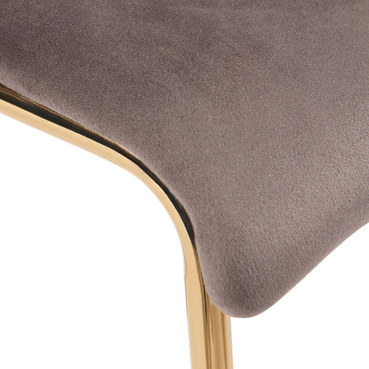 BARHOCKER Samt Braun - Goldfarben/Braun, Textil/Metall (43/100/48cm) - CLP