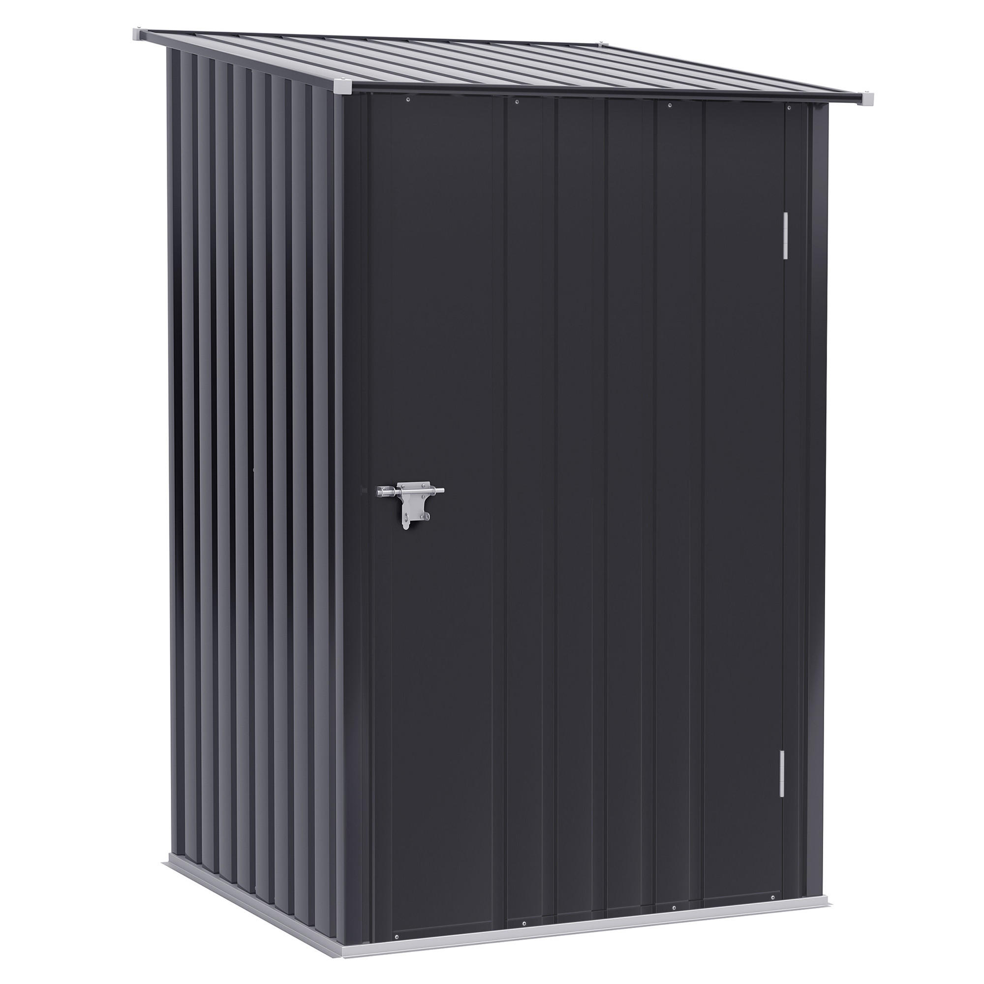 GERÄTEHAUS aus Stahl, Gartenschrank abschließbar, für Balkon, Terrasse, Dunkelgrau - Dunkelgrau, Metall (103/160/100cm) - Outsunny
