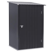 GERÄTEHAUS aus Stahl, Gartenschrank abschließbar, für Balkon, Terrasse, Dunkelgrau - Dunkelgrau, Metall (103/160/100cm) - Outsunny