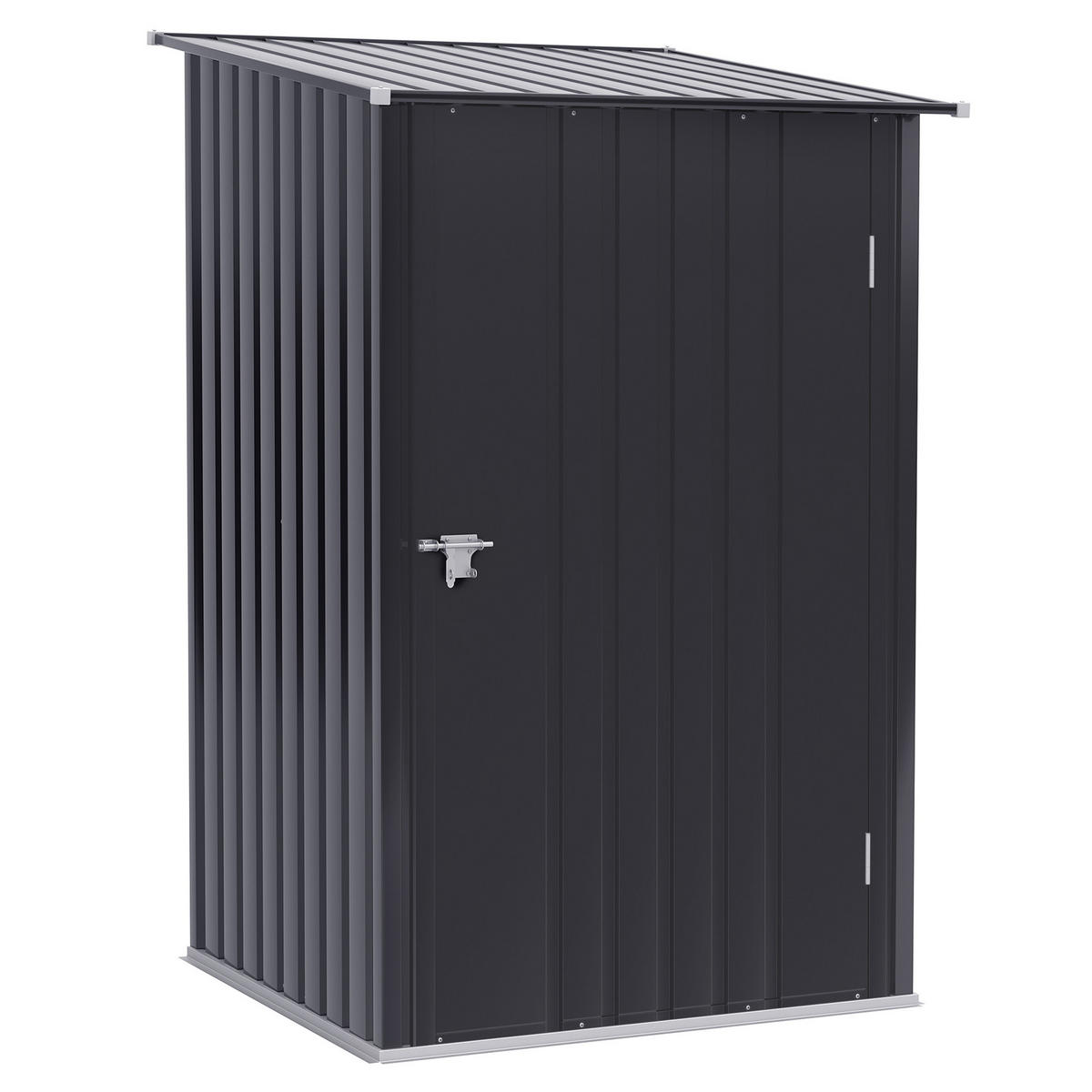 GERÄTEHAUS aus Stahl, Gartenschrank abschließbar, für Balkon, Terrasse, Dunkelgrau - Dunkelgrau, Metall (103/160/100cm) - Outsunny