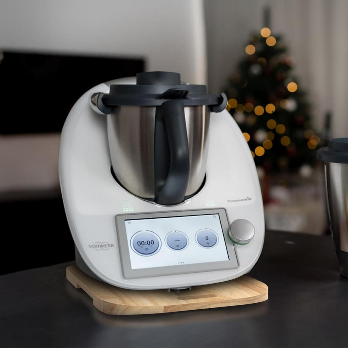 GLEITBRETT für Thermomix TM6 TM5 Holz 2 cm dick - Braun, Holz (31/2/35cm)