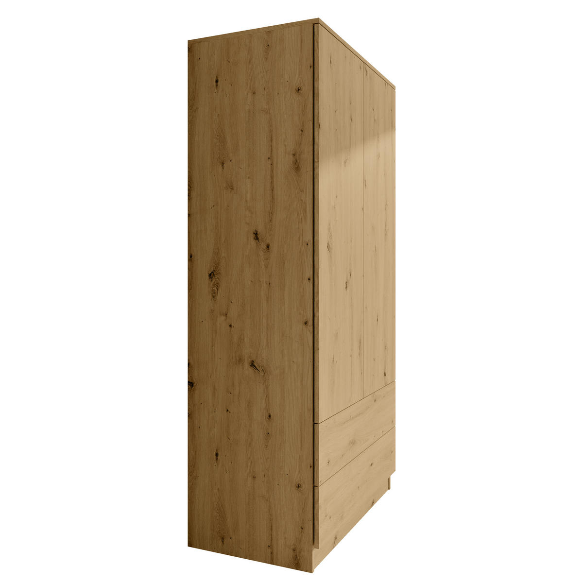 DREHTÜRENSCHRANK Look mit 2 Türen und Schubladen, 90 cm, eiche Artisan - Eiche Artisan, Holzwerkstoff (90/180/50cm) - Beautysofa