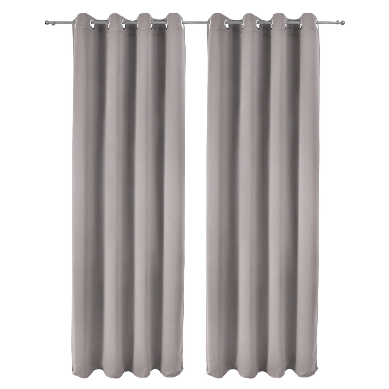 VORHANG Amelie BO mit Öse 140x245cm Grau (2tlg) - Grau, Textil (140/245/1cm) - Beautissu 