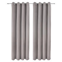 VORHANG Amelie BO mit Öse 140x245cm Grau (2tlg) - Grau, Textil (140/245/1cm) - Beautissu 
