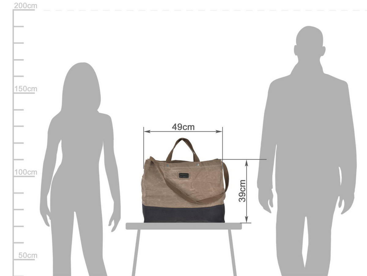 KAMINHOLZTASCHE Neelum khaki aus 12oz Canvas 20/49/39 cm - Braun, Textil (20/39/49cm) - BAREBONES