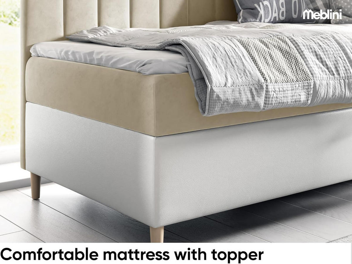 KINDERBETT MAYA 3 - Beige/Weiß, Holzwerkstoff (86/208cm) - Meblini