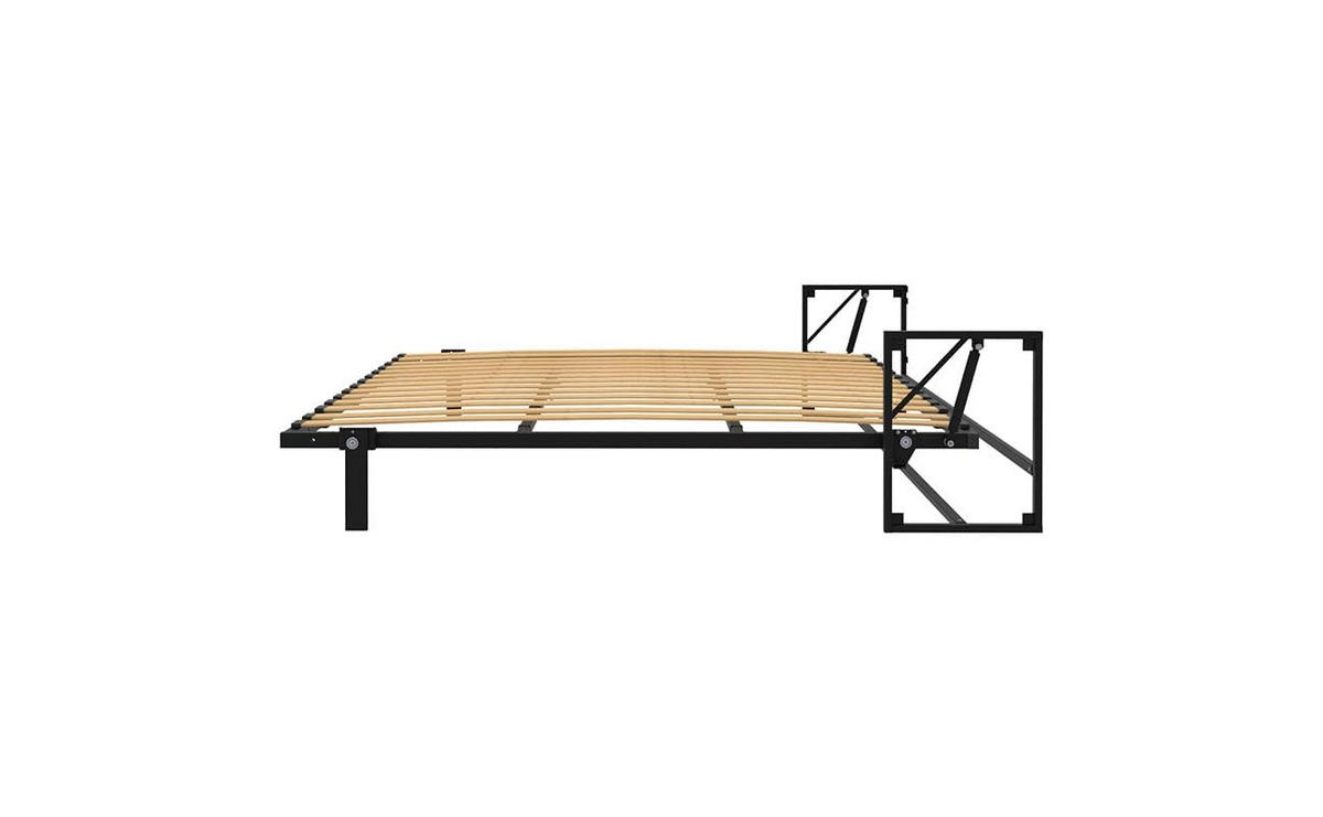 WANDBETT Morphy Classik Modulares SizeFlex- und TypeFlex-System - 200x192 Horizontal - Schwarz, Holz/Metall (200/192cm) - WallBedKing