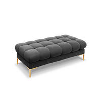 BANK Mamaia aus Samt dunkelgrau 2 Sitzplätze - Dunkelgrau, Textil (133/41/62cm) - Micadoni