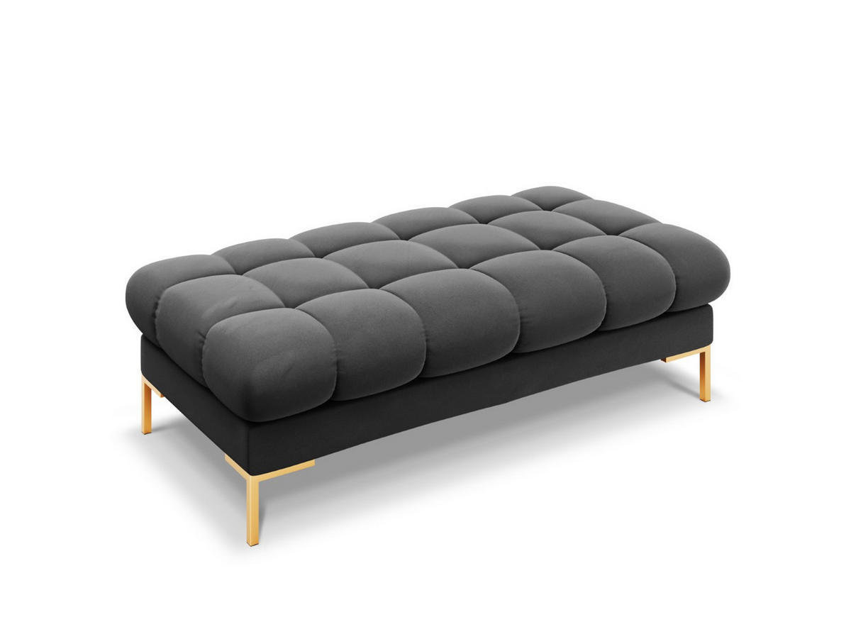 BANK Mamaia aus Samt dunkelgrau 2 Sitzplätze - Dunkelgrau, Textil (133/41/62cm) - Micadoni