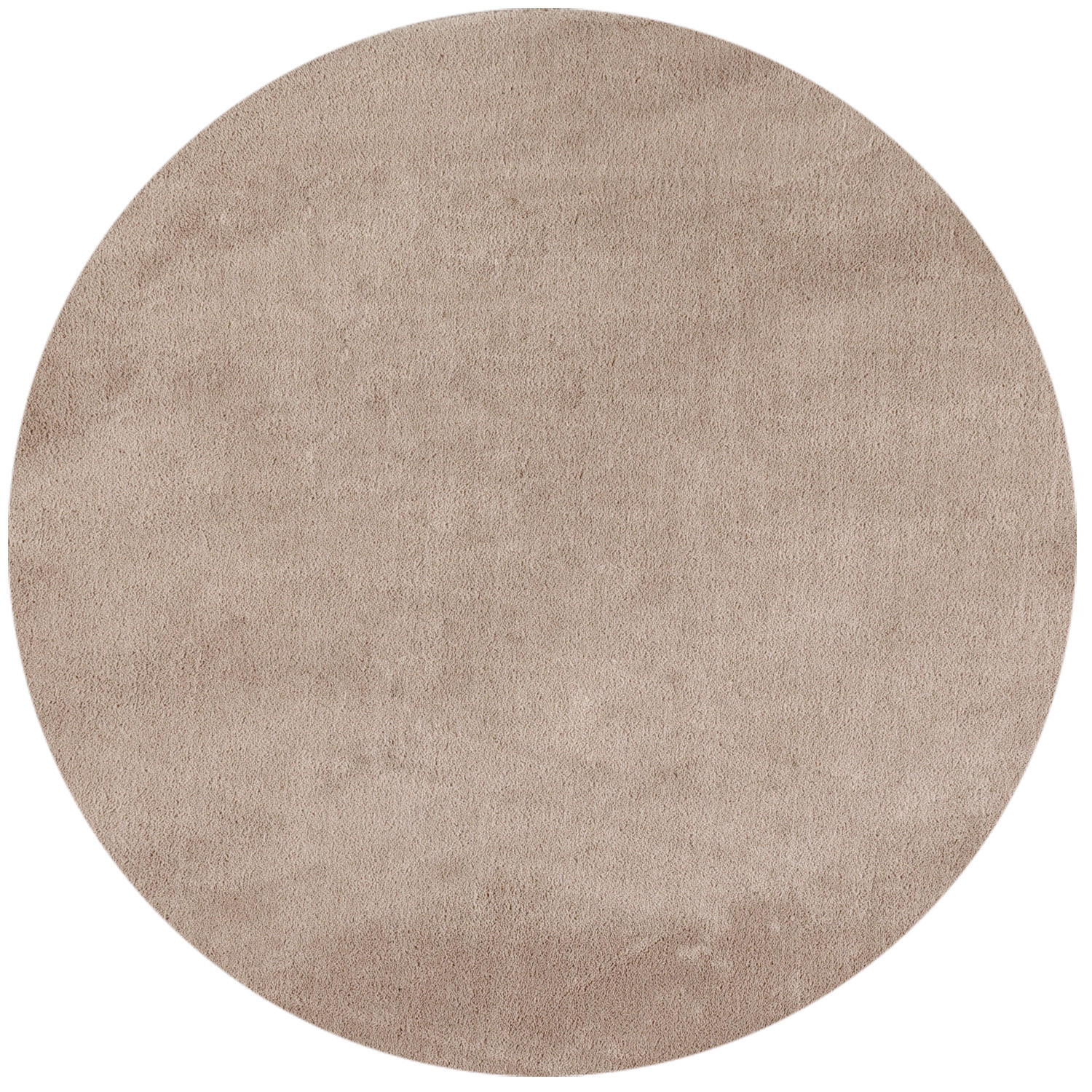 TEPPICH Kurzflor Uni-Farbe Microfaser Antirutsch Wohnzimmer waschbar Beige Rund 200x200 - Beige, Textil (200/200cm) - KADIMA DESIGN