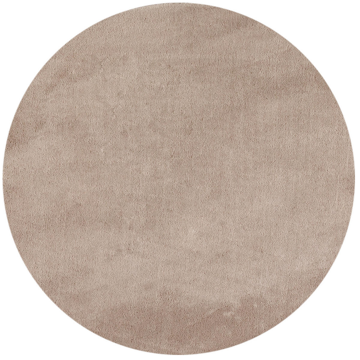 TEPPICH Kurzflor Uni-Farbe Microfaser Antirutsch Wohnzimmer waschbar Beige Rund 160x160 - Beige, Textil (160/160cm) - KADIMA DESIGN
