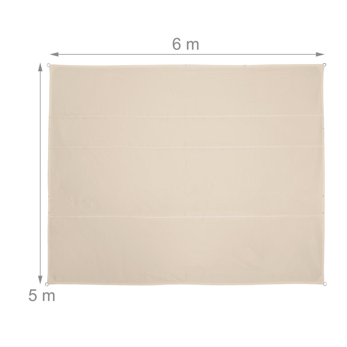 SONNENSEGEL - Beige, Textil/Metall (600/500cm) - Relaxdays