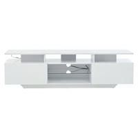 TV-SCHRANK 160/40/45 cm Weiß Hochglanz mit LED und 2 Türen - Weiß, Holzwerkstoff (160/45/40cm) - Oxeza