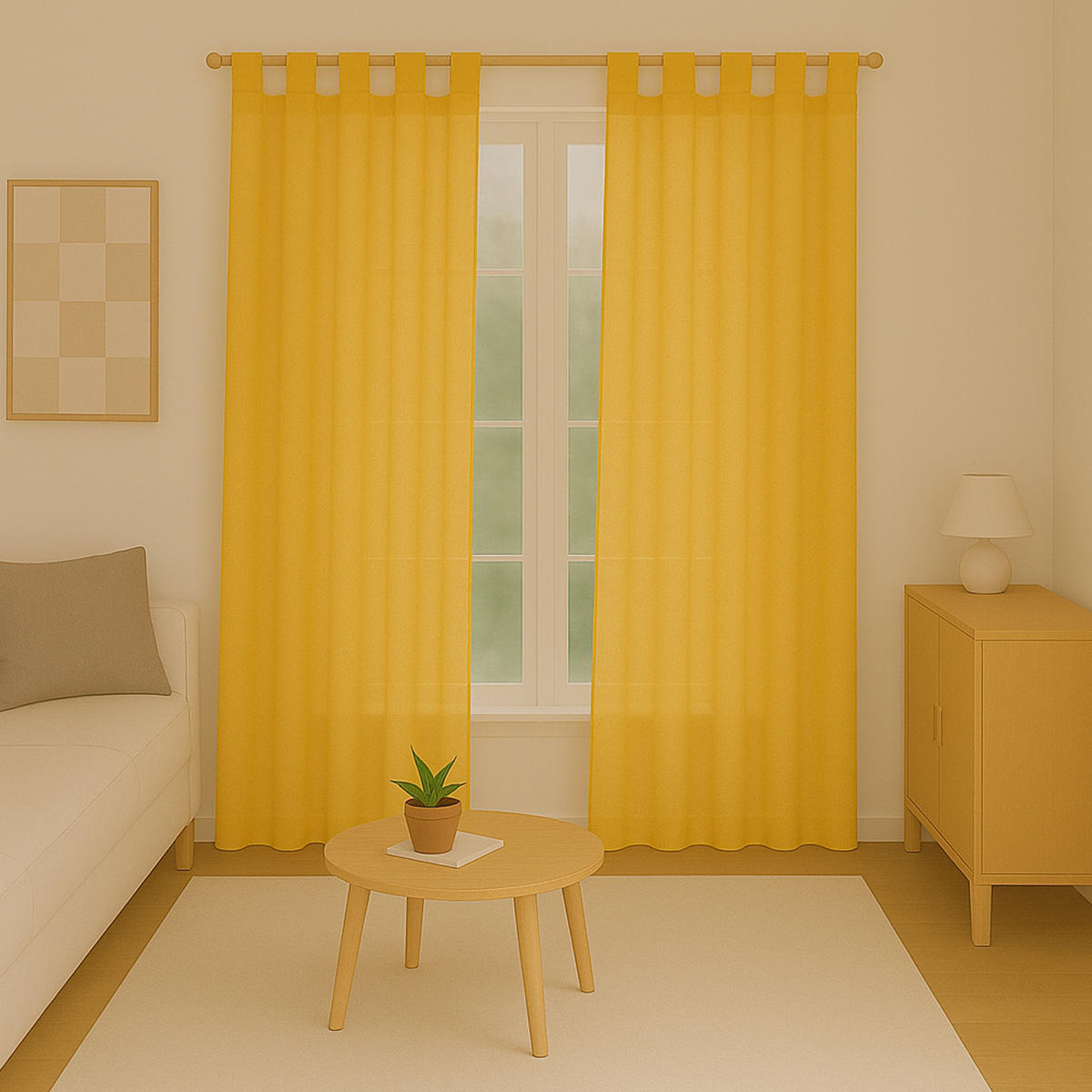 SCHLAUFENSCHAL blickdicht 140x245 cm Gelb 2er-Pack - Hellgelb, Textil (140/245cm)