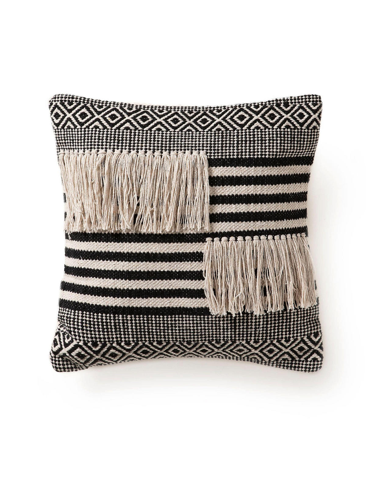 KISSENBEZUG Deja Schwarz/Weiß 45x45 cm - Schwarz, Textil (45/45cm) - benuta Pop